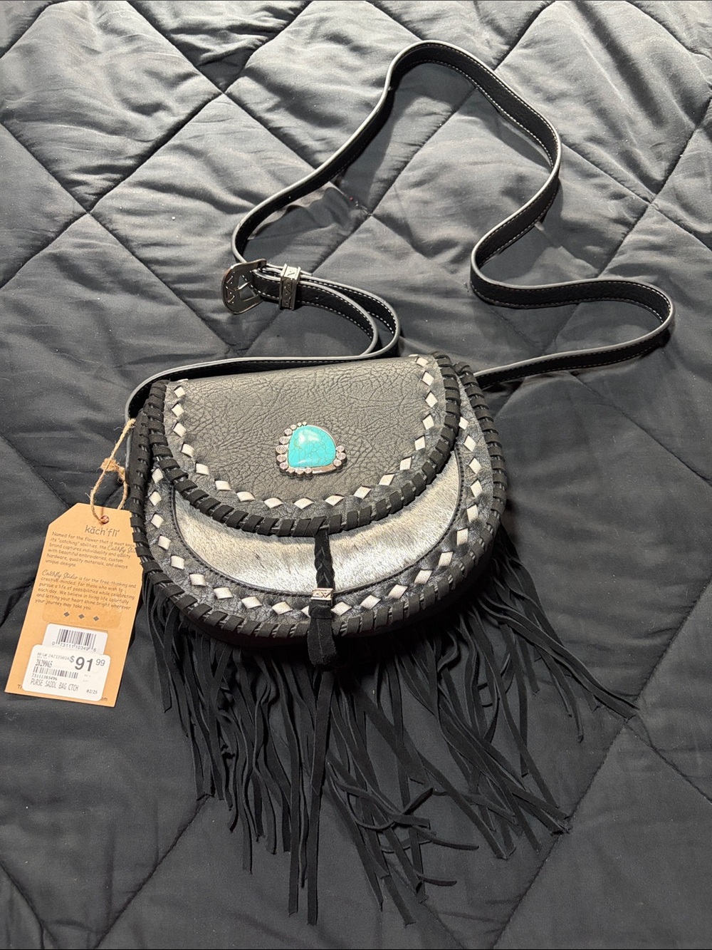 Catchfly Purse Saddle Bag with Turquoise Accent